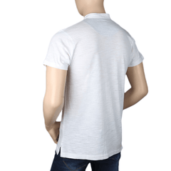 Men's Eminent Band Collar T-Shirt - White, Men, T-Shirts And Polos, Chase Value, Chase Value