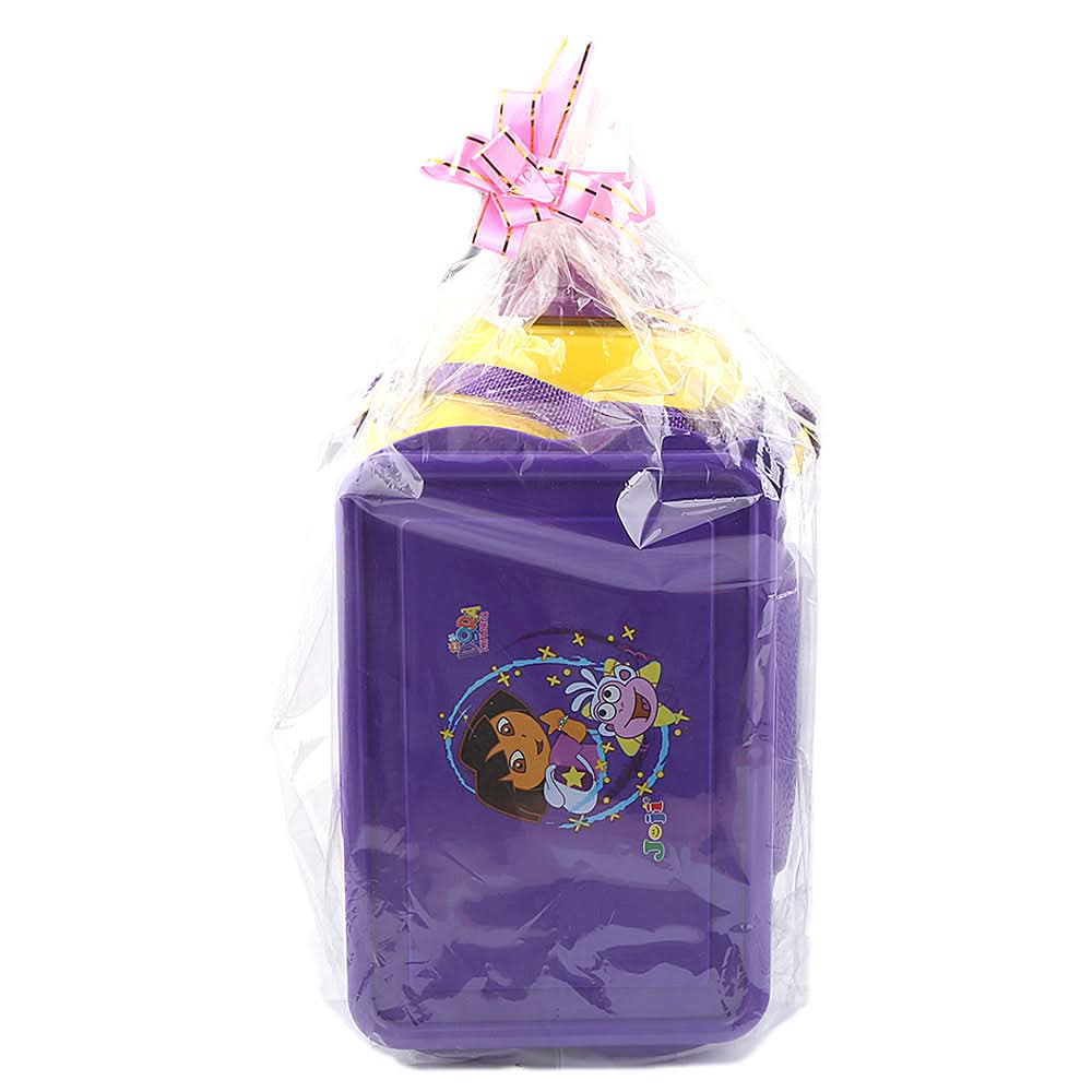 School Water Bottle With Lunch Box Yellow & Purple- 1100 ML - test-store-for-chase-value