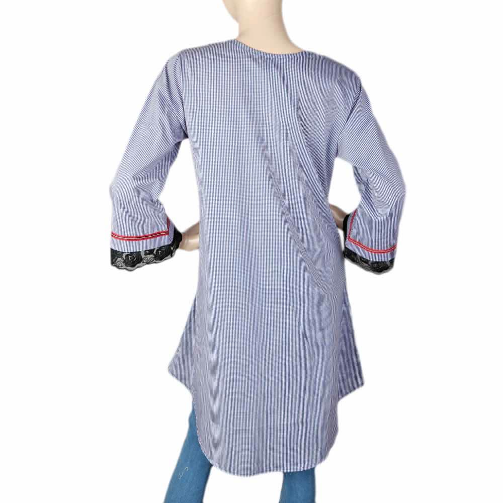 Women's Embroidered Kurti - Dark Blue, Women, Ready Kurtis, Chase Value, Chase Value