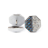 Men's Cufflinks - Silver & Blue, Men, Cufflinks, Chase Value, Chase Value