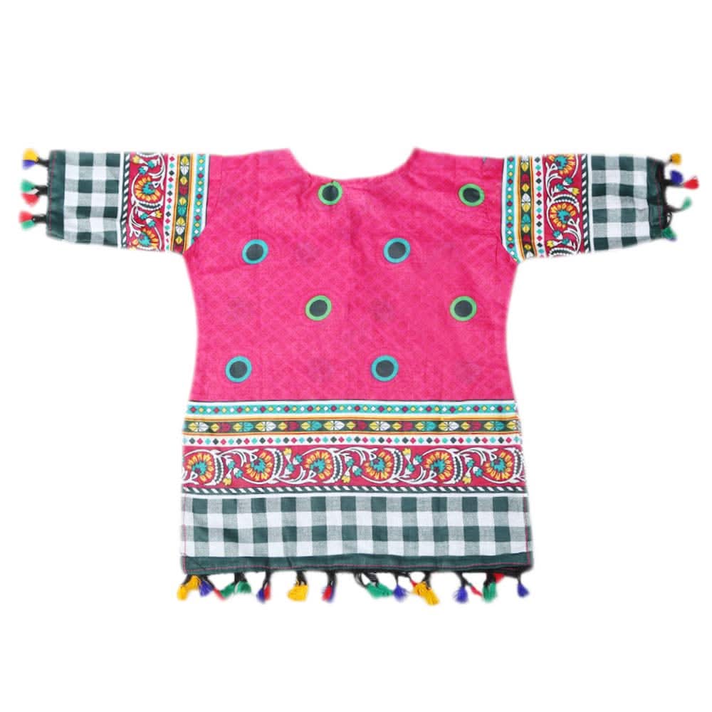 Girls Lawn Printed Kurti - Dark Pink, Kids, Girls Kurti, Chase Value, Chase Value