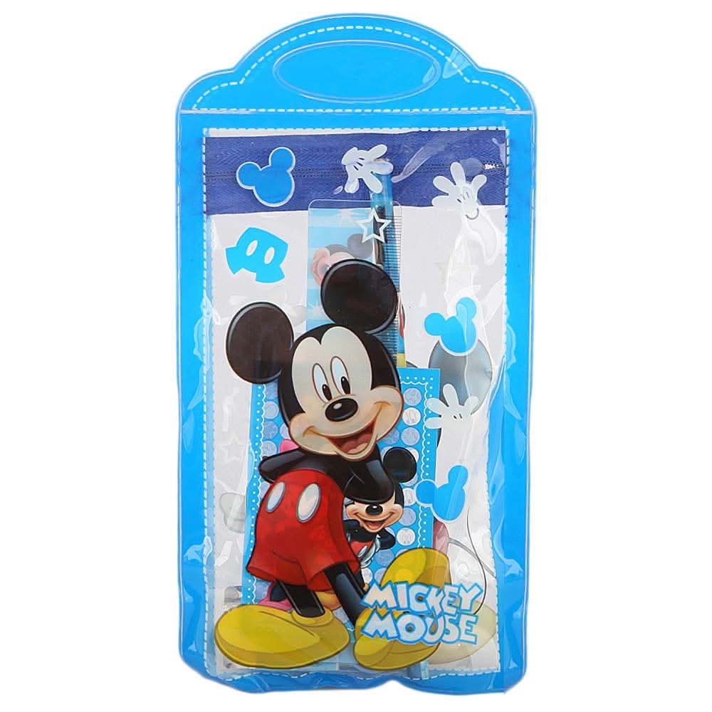 Mickey Mouse Stationery Set 5 Pcs - Blue, Kids, Pencil Boxes And Stationery Sets, Chase Value, Chase Value