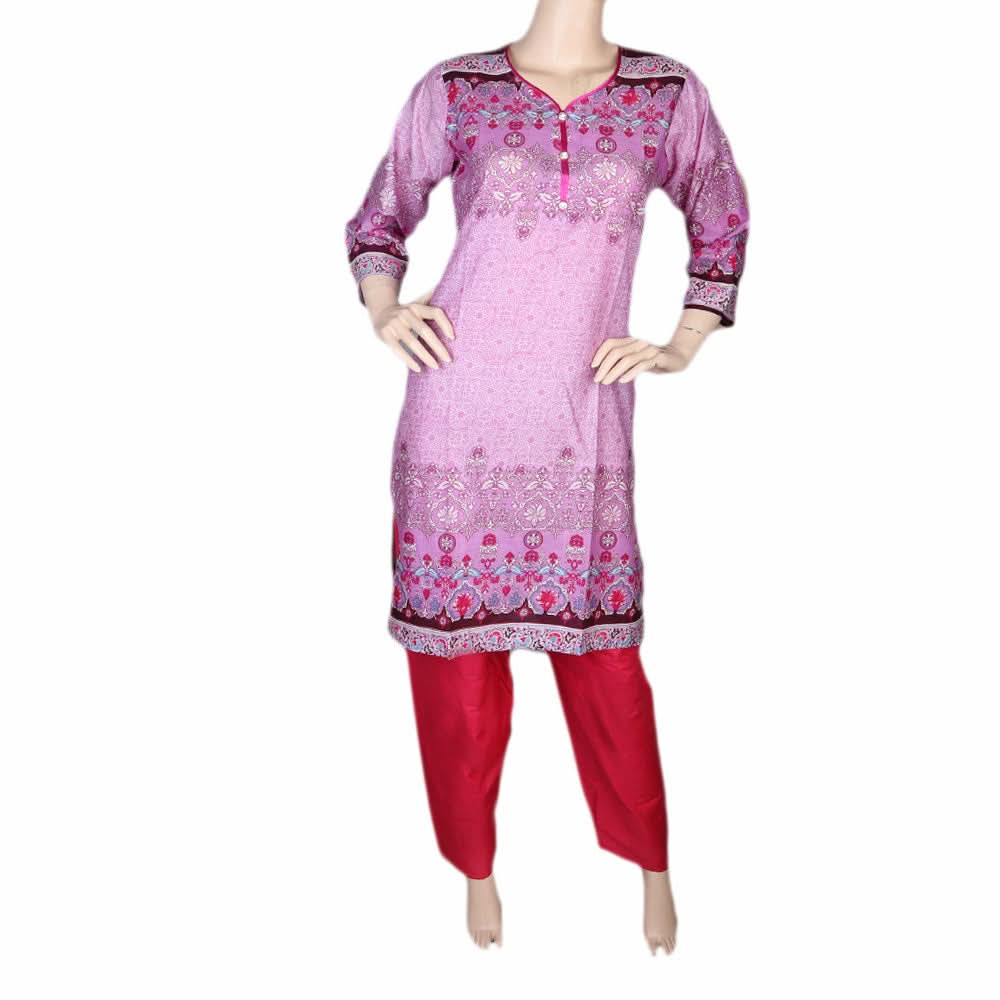 Women's Printed Lawn 2 Pcs Stitched Suit - Multi, Women, Shalwar Suits, Chase Value, Chase Value
