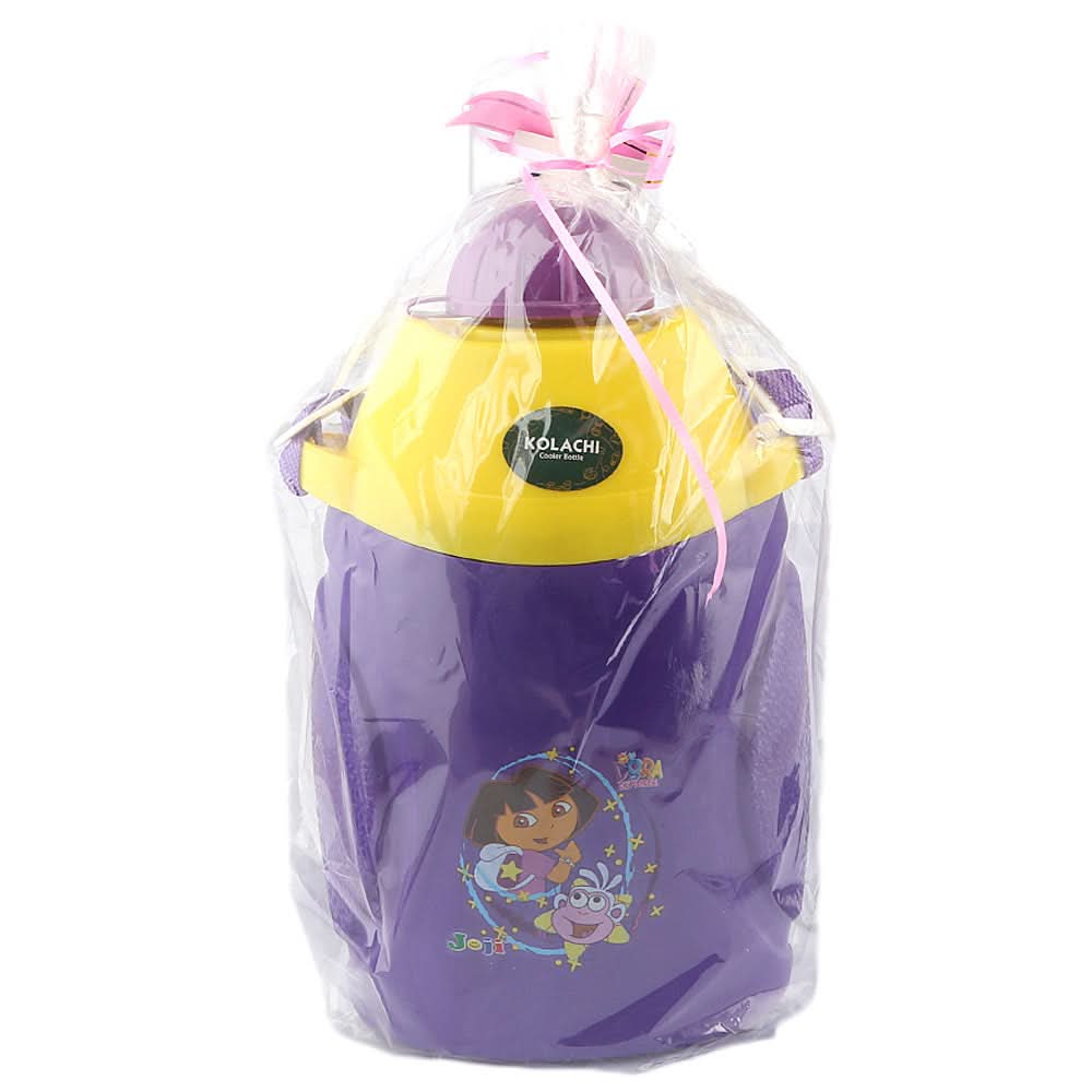 School Water Bottle With Lunch Box Yellow & Purple- 1100 ML - test-store-for-chase-value
