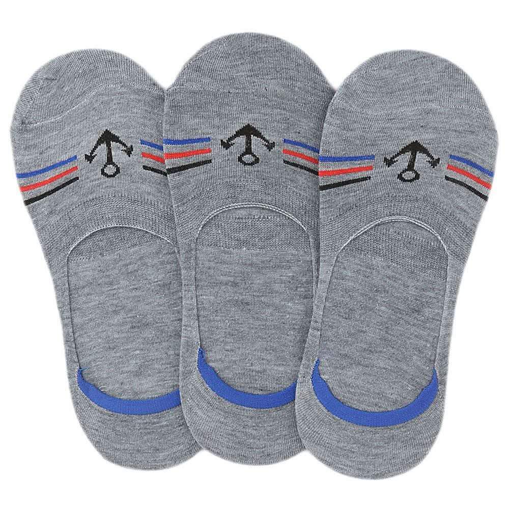 Men's Loafer Socks Pack Of 3 (Z260) - Grey - test-store-for-chase-value