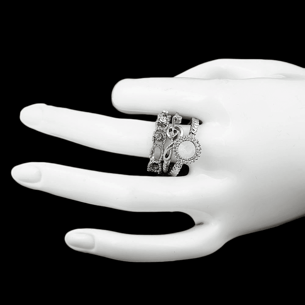 Women's Fancy Stone Ring - Silver - test-store-for-chase-value
