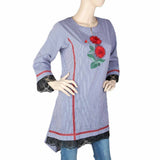 Women's Embroidered Kurti - Dark Blue, Women, Ready Kurtis, Chase Value, Chase Value