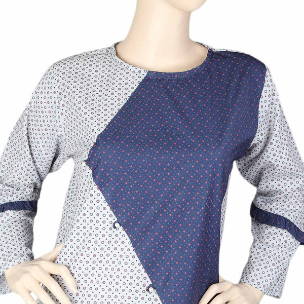 Women's Cotton Kurti - Navy Blue & Grey, Women's Fashion, Chase Value, Chase Value