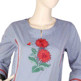 Women's Embroidered Kurti - Dark Blue, Women, Ready Kurtis, Chase Value, Chase Value