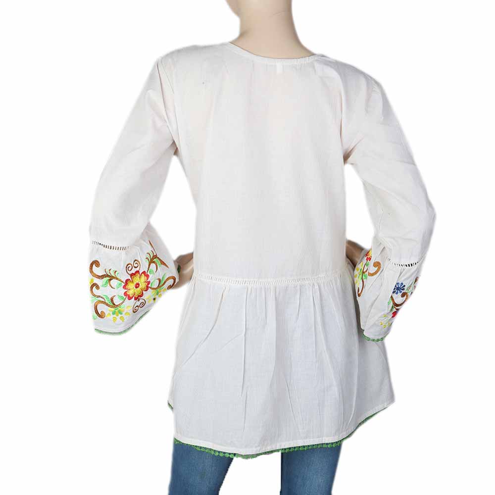 Women's Pleated Western Top - Off White, Women's Fashion, Chase Value, Chase Value