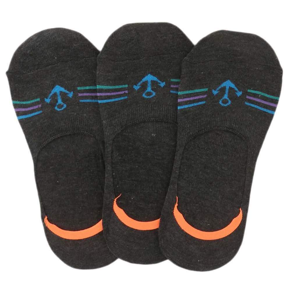 Men's Loafer Socks Pack Of 3 (Z260) - Dark Grey - test-store-for-chase-value
