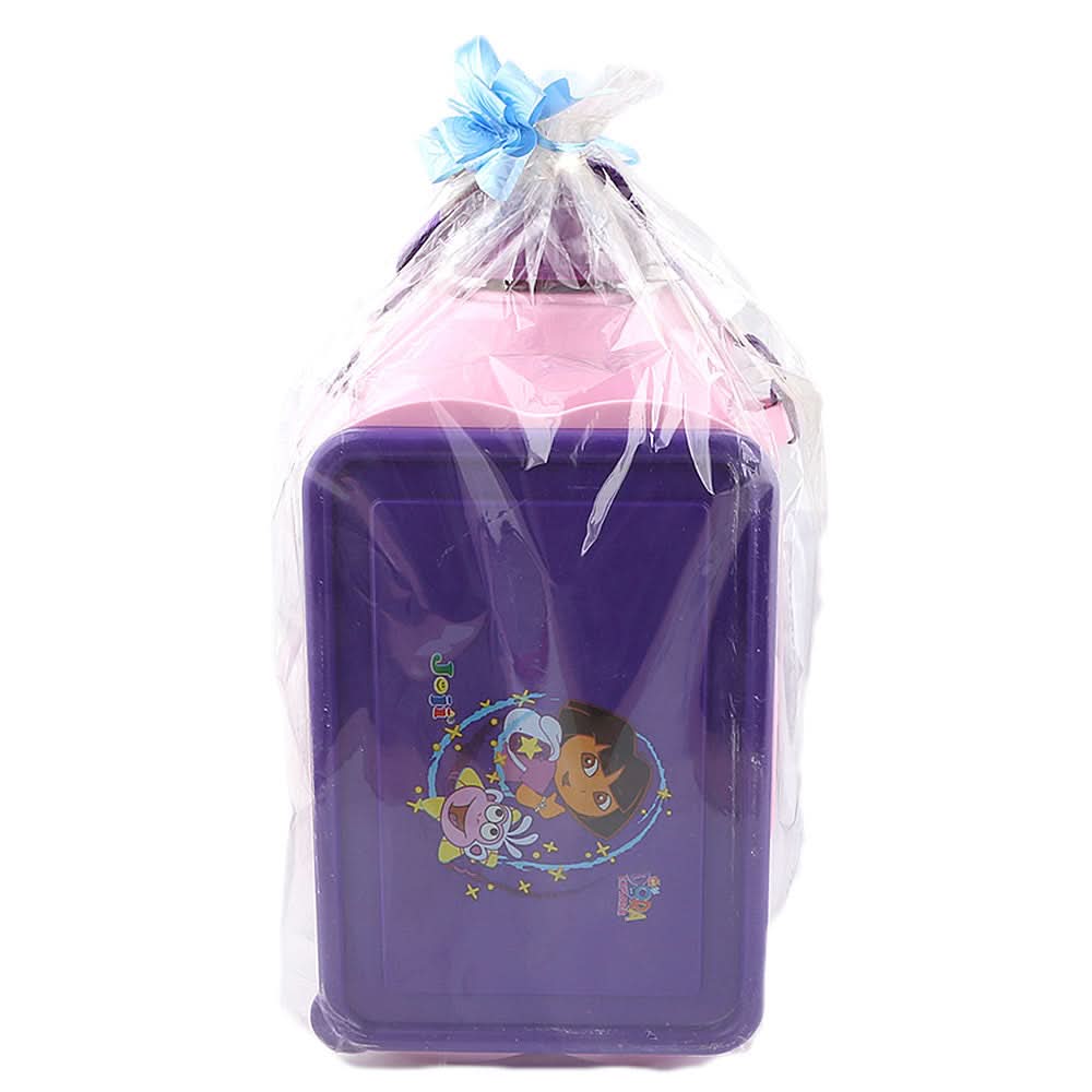 School Water Bottle With Lunch Box Pink & Purple- 1100 ML - test-store-for-chase-value