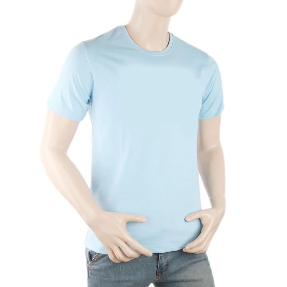 Men's Round Neck Half Sleeves T-Shirt - Blue, Men, T-Shirts And Polos, Chase Value, Chase Value
