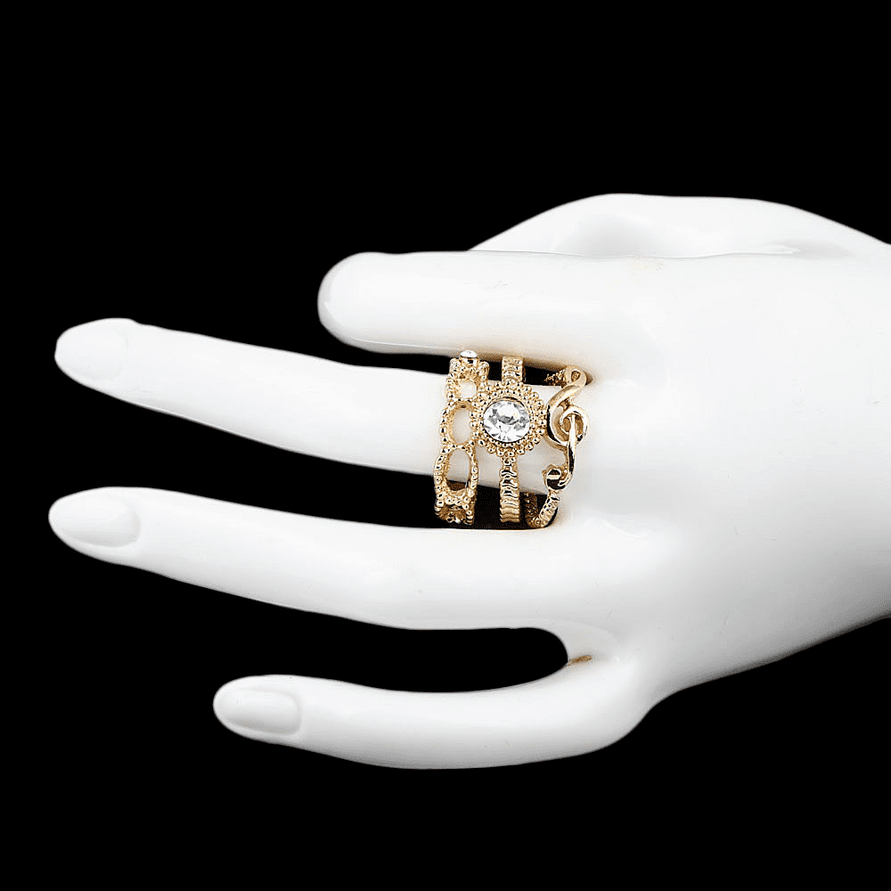 Women's Fancy Stone Ring - Golden - test-store-for-chase-value