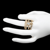 Women's Fancy Stone Ring - Golden - test-store-for-chase-value