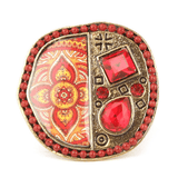 Women's Fancy Stone Ring - Golden - Red - test-store-for-chase-value