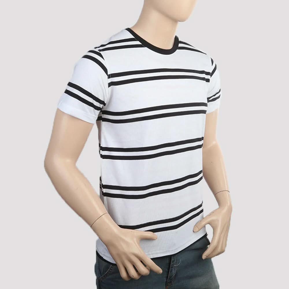 Men's Round Neck T-Shirt - White, Men, T-Shirts And Polos, Chase Value, Chase Value