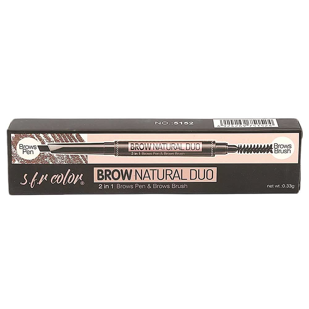 S.F.R Color 2IN1 Brow Pen+Brow Brush - Dark Brown 130, Beauty & Personal Care, Brushes And Applicators, Chase Value, Chase Value