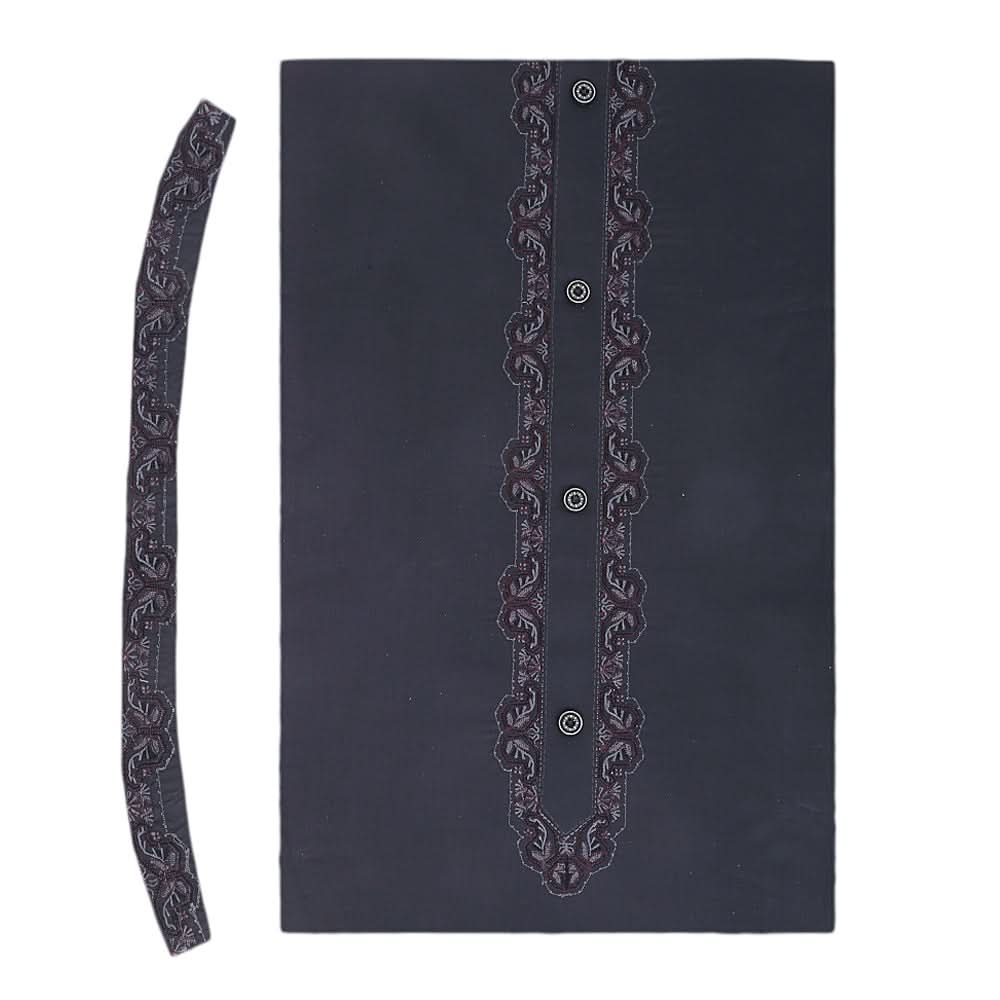 Men's Mashriq Embroidered Un-Stitched Suit - Dark-Grey, Men, Unstitched Fabric, Chase Value, Chase Value