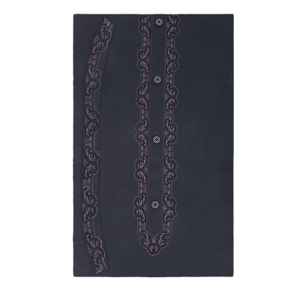 Men's Mashriq Embroidered Un-Stitched Suit - Dark-Grey, Men, Unstitched Fabric, Chase Value, Chase Value