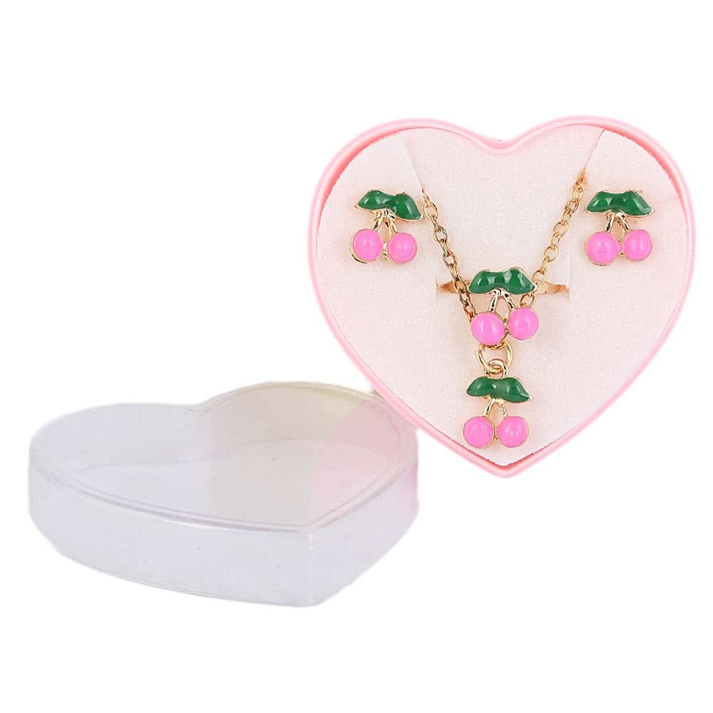 Girls Locket Set - Dark Pink, Kids, Jewellery Sets, Chase Value, Chase Value