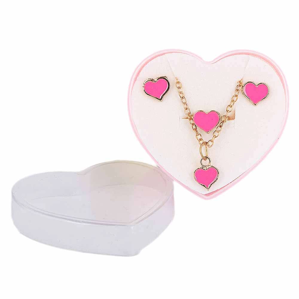 Girls Locket Set - Dark Pink, Kids, Jewellery Sets, Chase Value, Chase Value