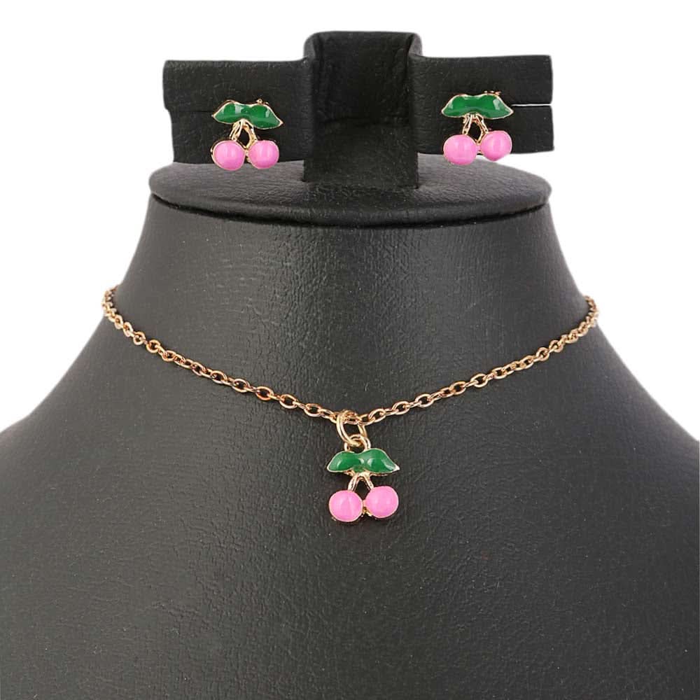 Girls Locket Set - Dark Pink, Kids, Jewellery Sets, Chase Value, Chase Value