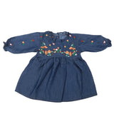 Girls Embroidered Denim Frock - Dark Blue, Kids, Girls Kurti, Chase Value, Chase Value