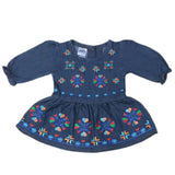 Newborn Girls Embroidered Denim Frock - Dark Blue, Kids, NB Girls Frocks, Chase Value, Chase Value