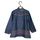 Girls Embroidered Denim Shirt - Dark Blue, Kids, Tops, Chase Value, Chase Value