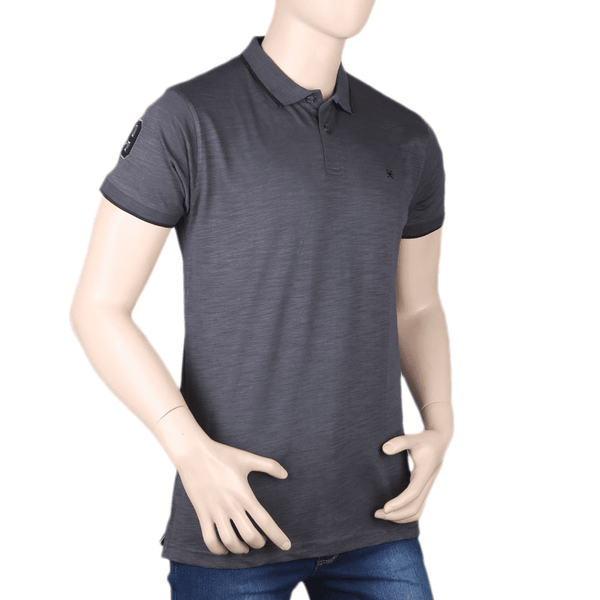 Men's Eminent Half Sleeves Polo T-Shirt - Dark Grey, Men, T-Shirts And Polos, Chase Value, Chase Value