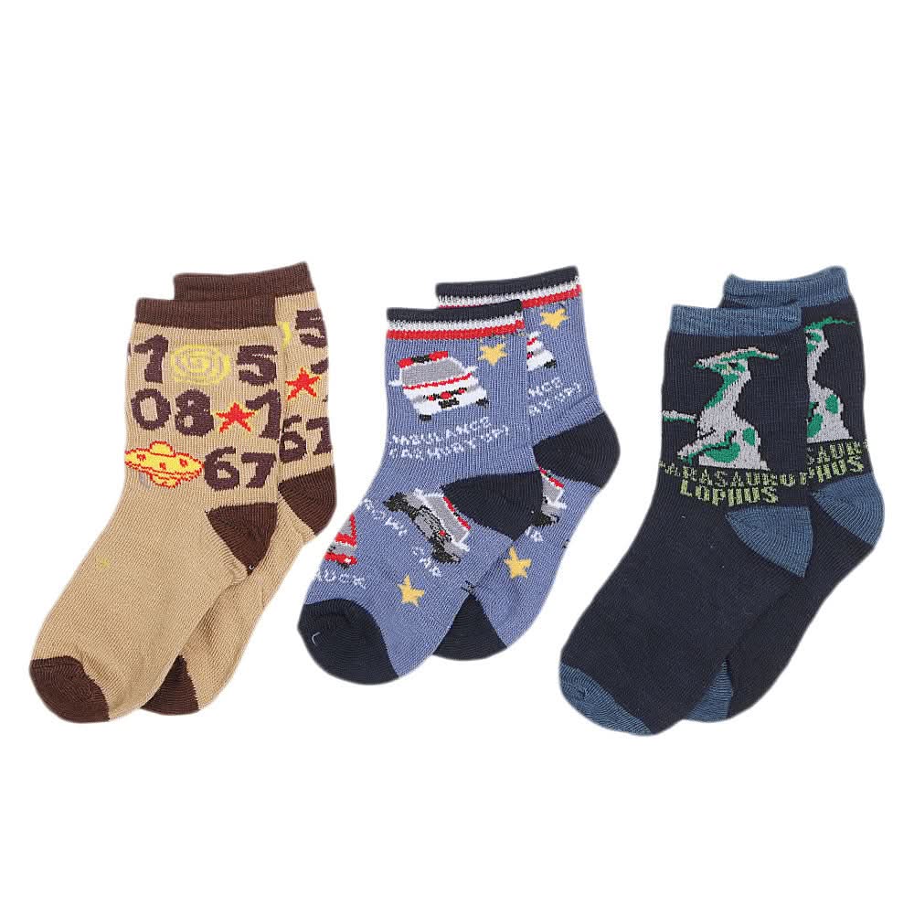 Kids Socks Pack Of 3 - Multi, Kids, Boys Socks, Chase Value, Chase Value
