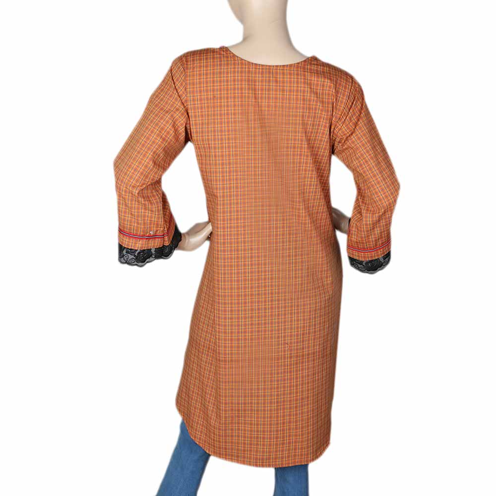Women's Embroidered Kurti - Rust, Women, Ready Kurtis, Chase Value, Chase Value