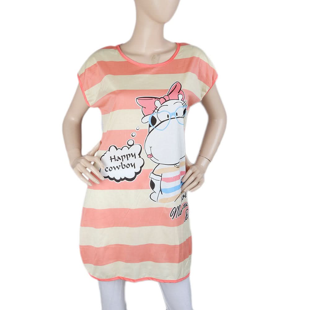 Women's Night T Shirt - Pink, Women, Night Suit, Chase Value, Chase Value