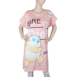 Women's Night Long T Shirt - Pink, Women, Night Suit, Chase Value, Chase Value