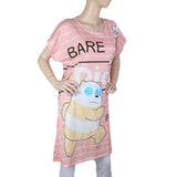 Women's Night Long T Shirt - Pink, Women, Night Suit, Chase Value, Chase Value