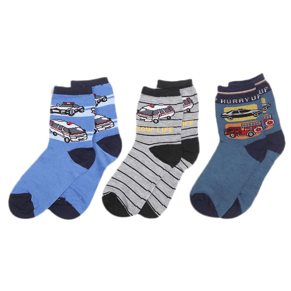 Kids Socks Pack Of 3 - Multi, Kids, Boys Socks, Chase Value, Chase Value