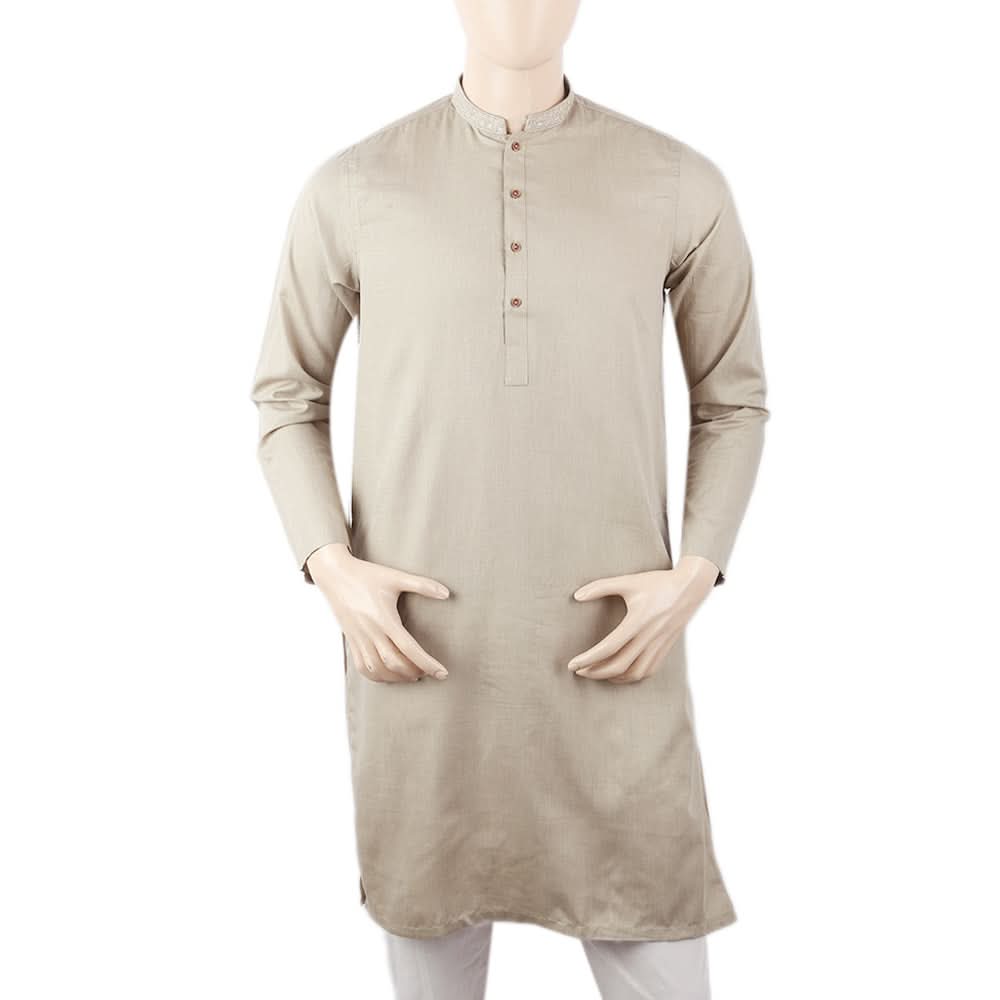 Men's Mashriq Slim Fit Kurta - Fawn, Men, Kurtas, Chase Value, Chase Value