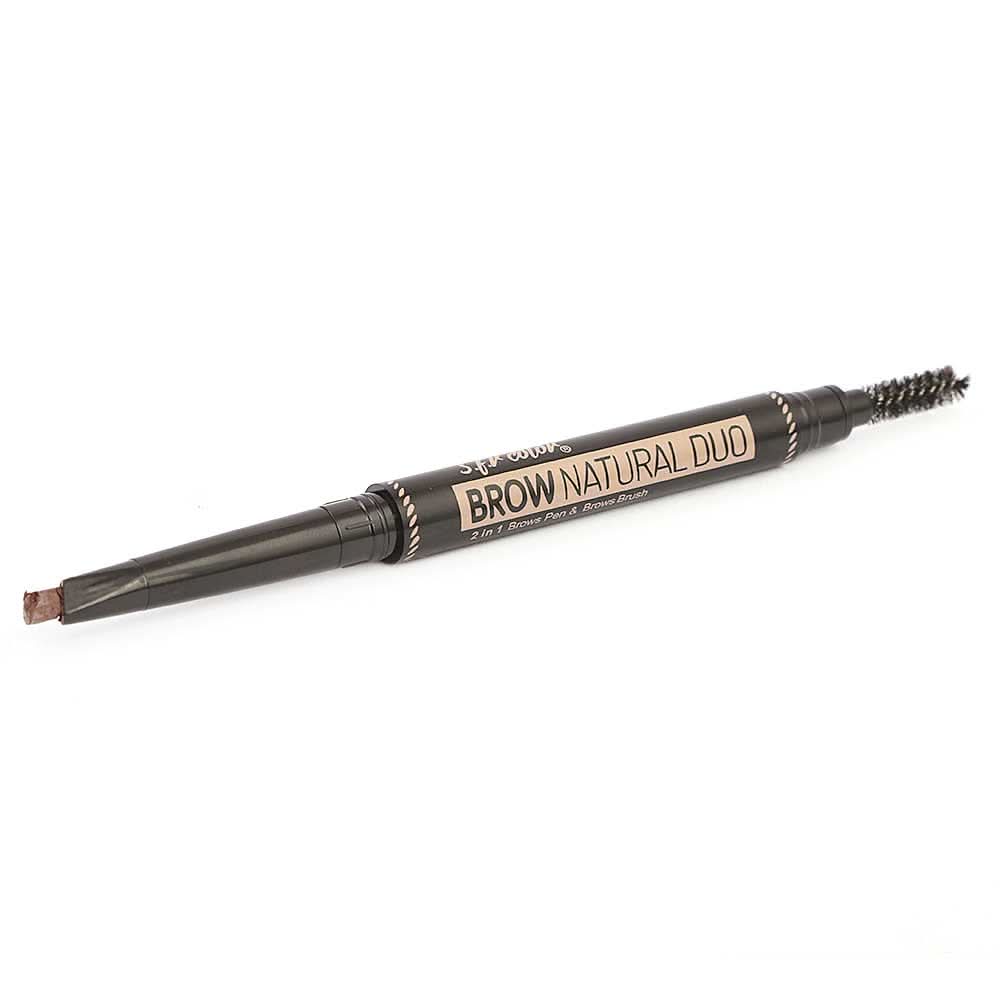S.F.R Color 2IN1 Brow Pen+Brow Brush - Fiaxen 125, Beauty & Personal Care, Brushes And Applicators, Chase Value, Chase Value