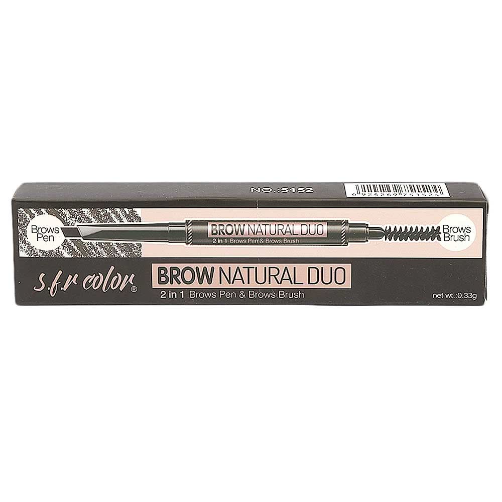 S.F.R Color 2IN1 Brow Pen+Brow Brush - Fiaxen 125, Beauty & Personal Care, Brushes And Applicators, Chase Value, Chase Value
