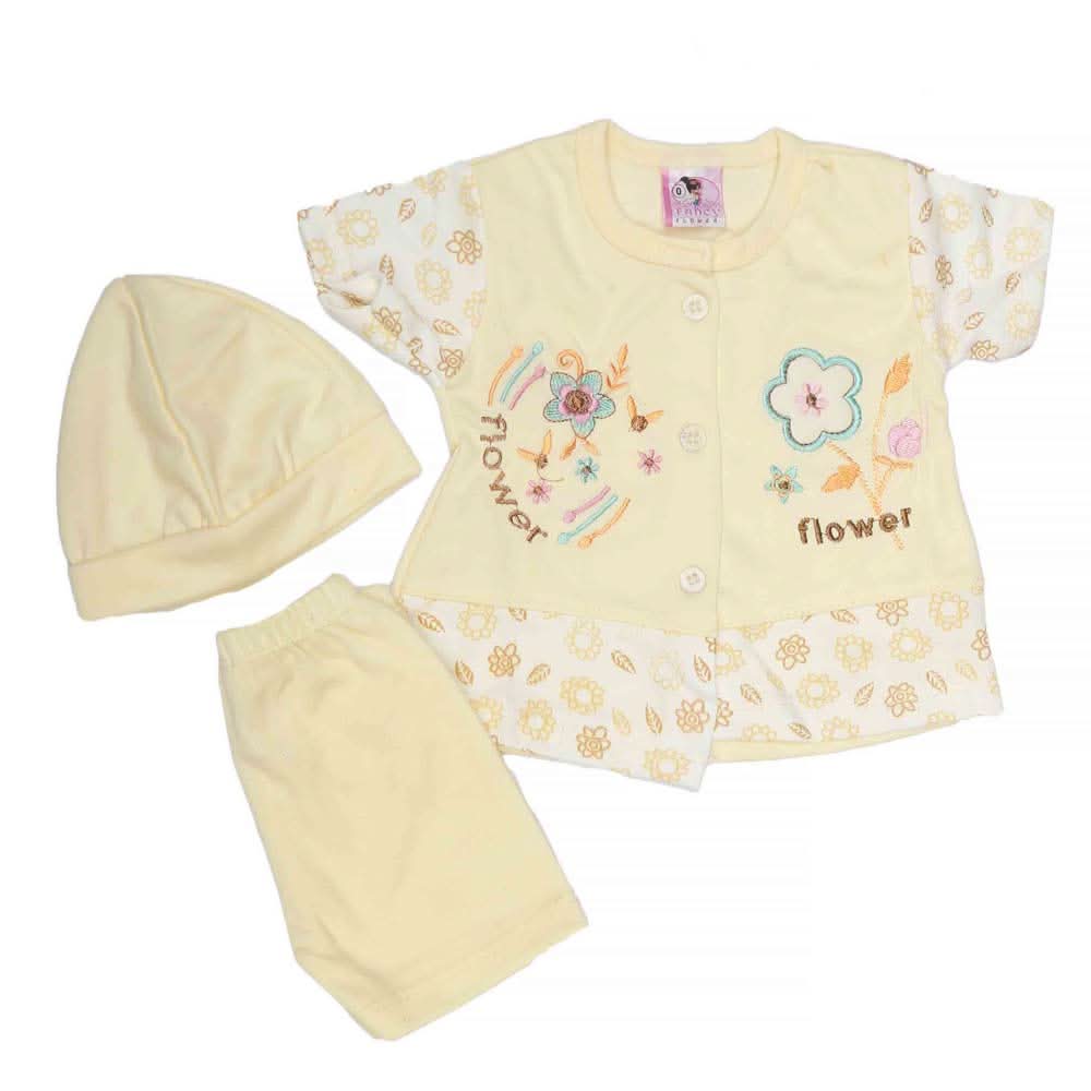 Newborn Girls Suits 3Pcs -Beige, Kids, NB Girls Sets And Suits, Chase Value, Chase Value