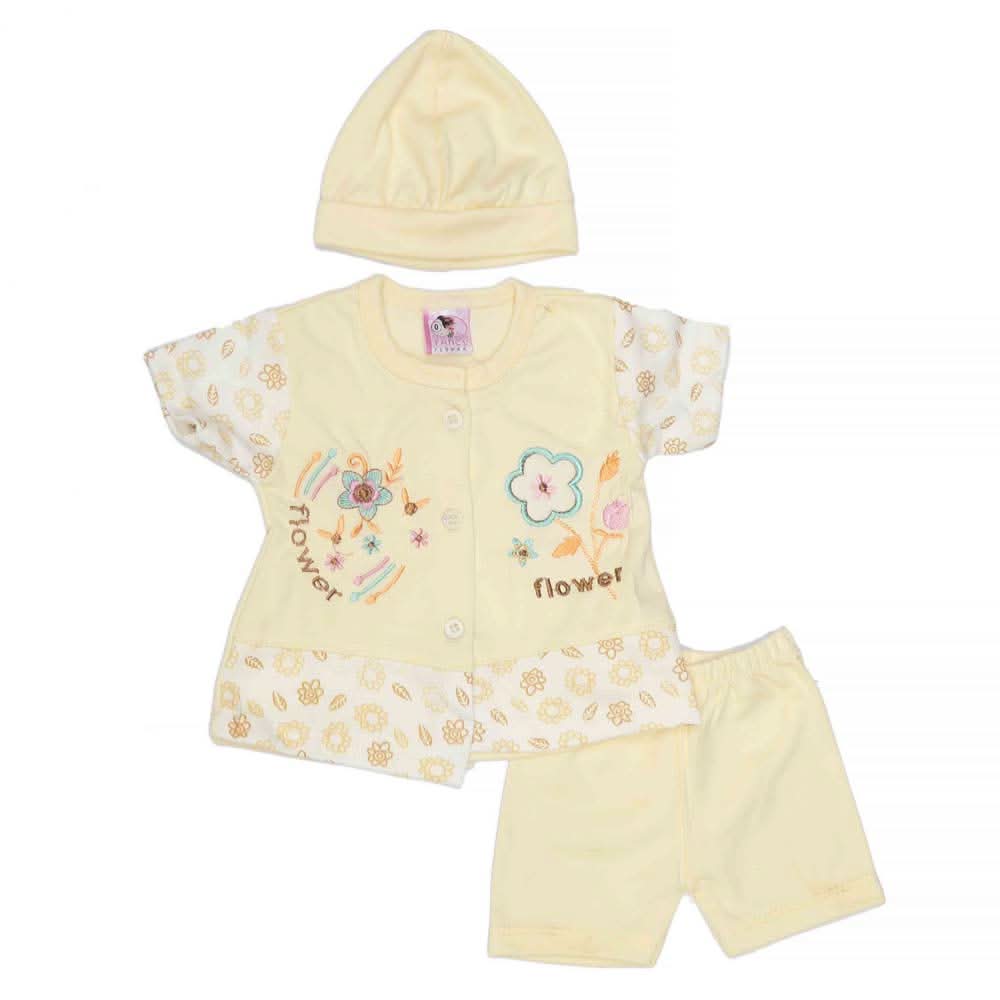 Newborn Girls Suits 3Pcs -Beige, Kids, NB Girls Sets And Suits, Chase Value, Chase Value