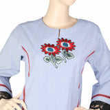 Women's Embroidered Kurti - Blue, Women, Ready Kurtis, Chase Value, Chase Value