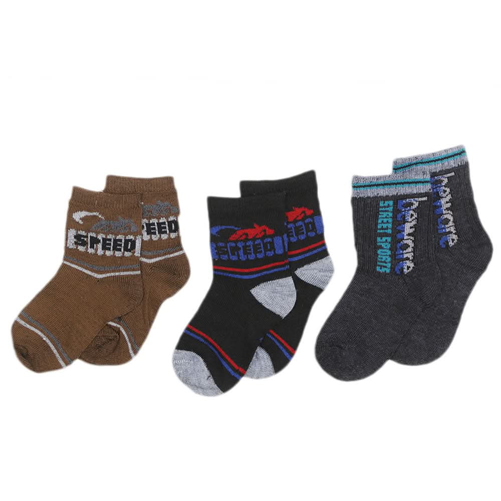 Kids Socks Pack Of 3 - Multi, Kids, Boys Socks, Chase Value, Chase Value