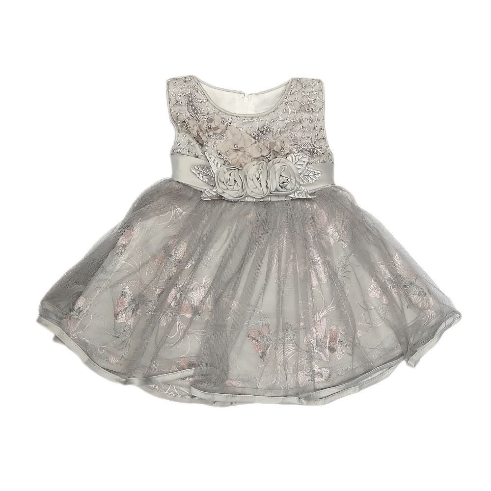 Girls Fancy Frock - Grey, Kids, Girls Frocks, Chase Value, Chase Value