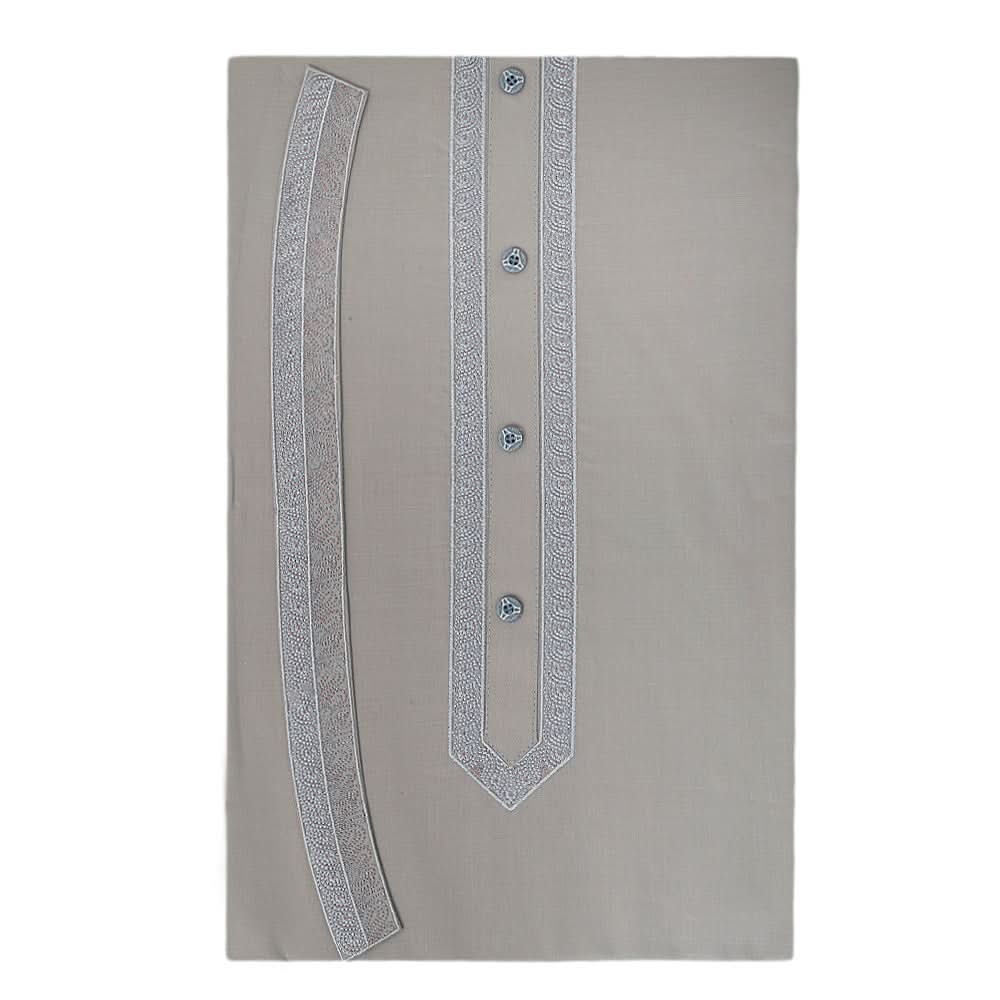 Men's Mashriq Embroidered Un-Stitched Suit - Grey, Men, Unstitched Fabric, Chase Value, Chase Value