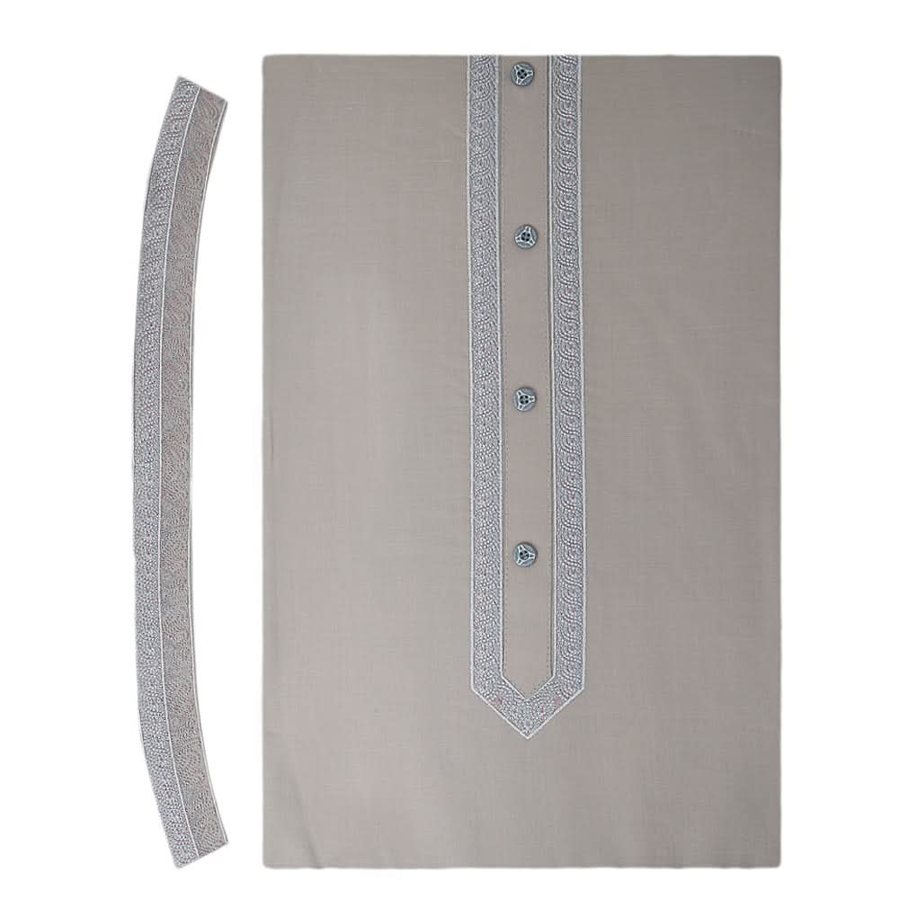 Men's Mashriq Embroidered Un-Stitched Suit - Grey, Men, Unstitched Fabric, Chase Value, Chase Value