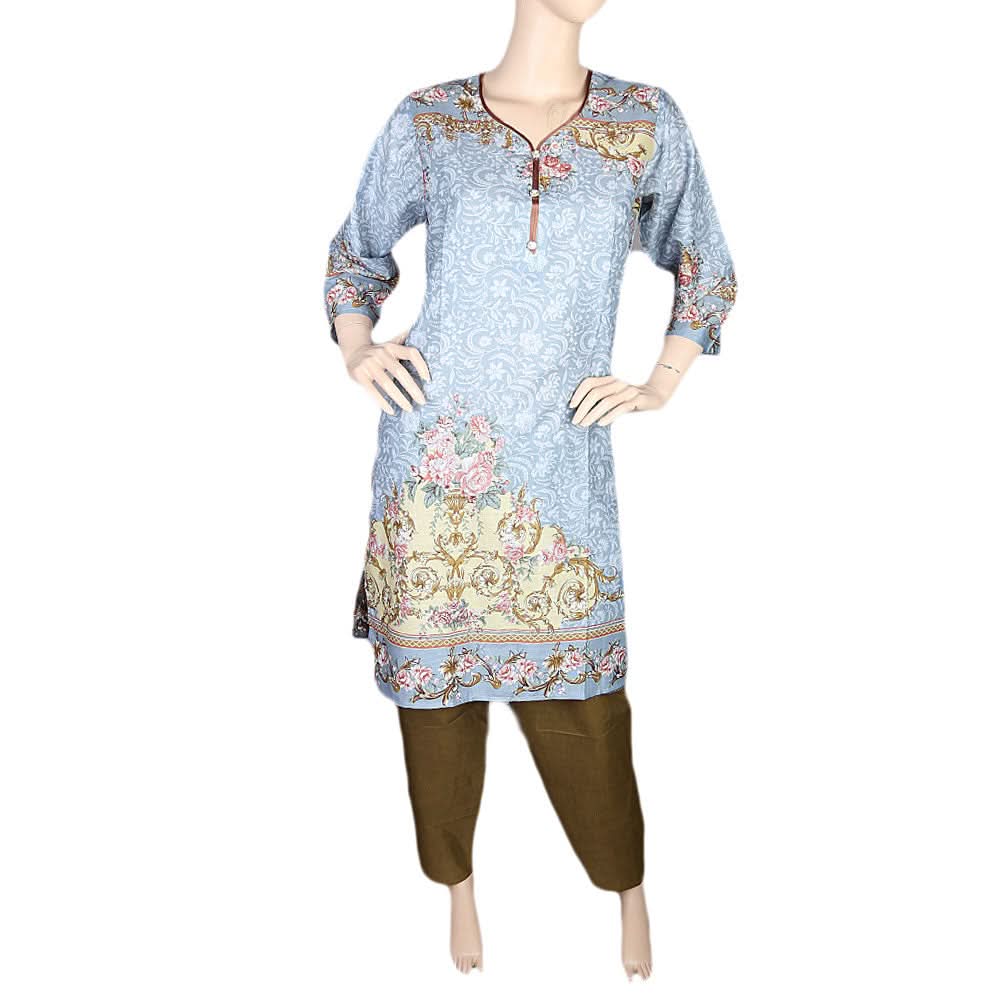 Women's Printed Lawn 2 Pcs Stitched Suit - Multi, Women, Shalwar Suits, Chase Value, Chase Value