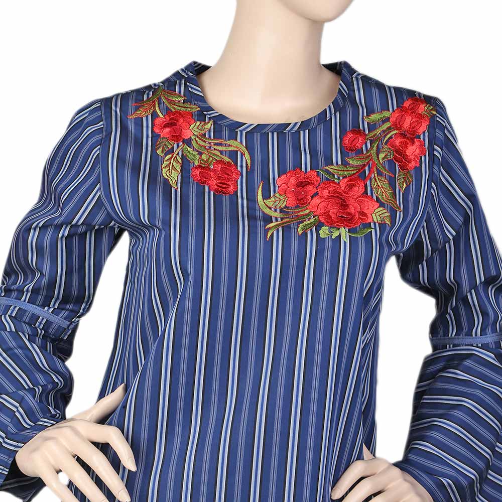 Women's Embroidered Stripe Top - Royal Blue, Women, T-Shirts And Tops, Chase Value, Chase Value