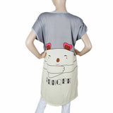 Women's Night Long T Shirt - Grey, Women, Night Suit, Chase Value, Chase Value